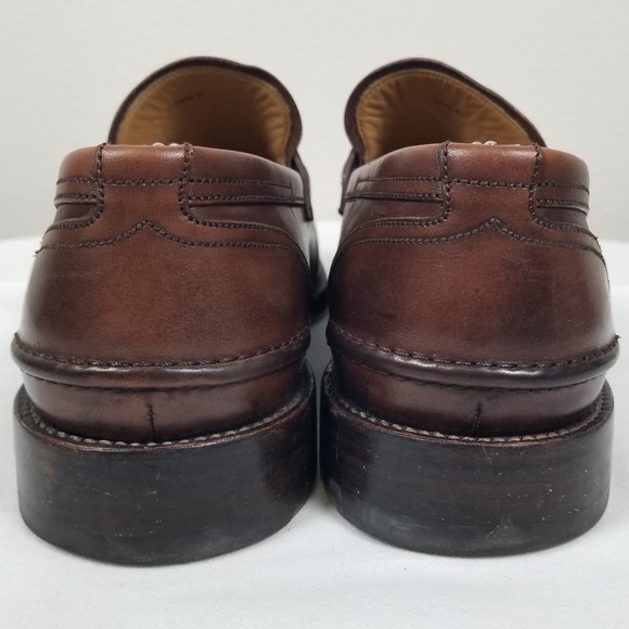 Bally Switzerland Brown Luxury Leather Round Toe Penny Loafers Size 9.5